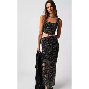 Free people floral galaxy corset and mid skirt set size medium